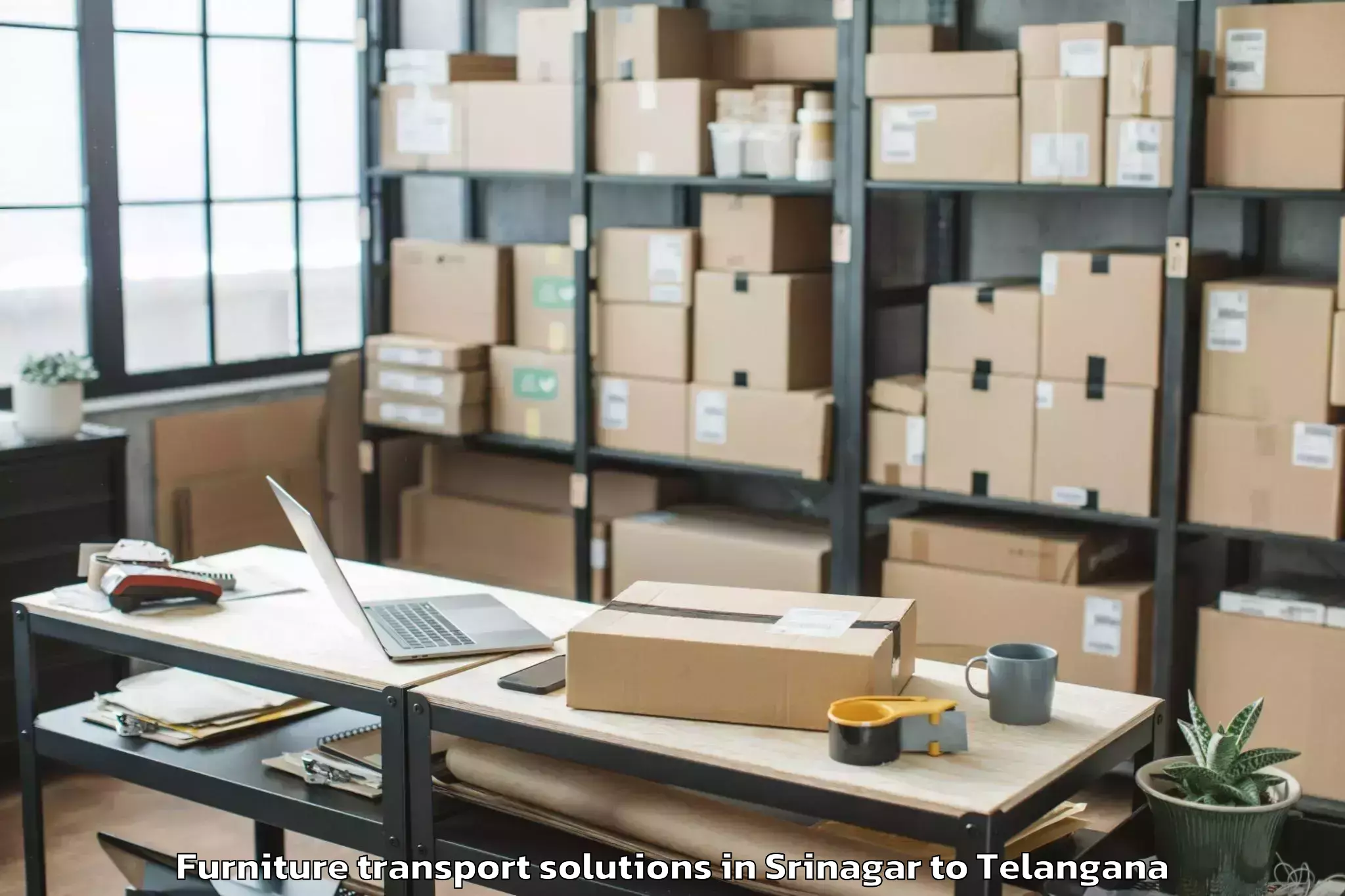 Reliable Srinagar to Nagar Karnul Furniture Transport Solutions